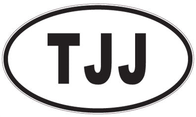 TJJ - 3 Letter Initials Oval Magnet