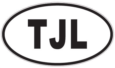 TJL - 3 Letter Initials Oval Magnet