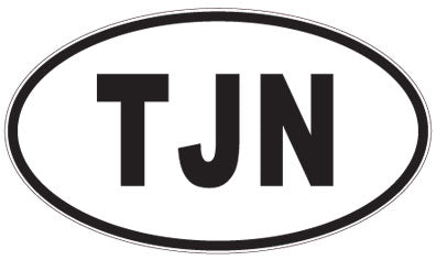 TJN - 3 Letter Initials Oval Magnet