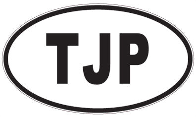 TJP - 3 Letter Initials Oval Magnet