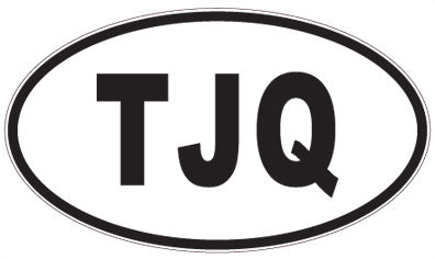 TJQ - 3 Letter Initials Oval Magnet