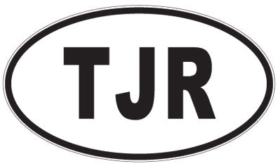TJR - 3 Letter Initials Oval Magnet