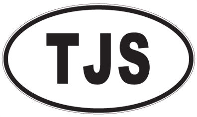 TJS - 3 Letter Initials Oval Magnet