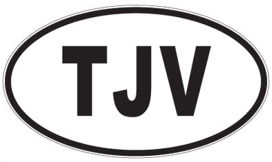TJV - 3 Letter Initials Oval Magnet