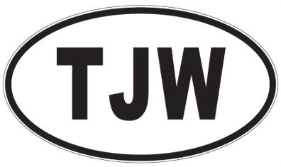 TJW - 3 Letter Initials Oval Magnet