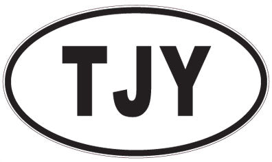 TJY - 3 Letter Initials Oval Magnet