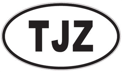 TJZ - 3 Letter Initials Oval Magnet