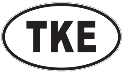 TKE - 3 Letter Initials Oval Magnet