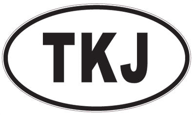 TKJ - 3 Letter Initials Oval Magnet