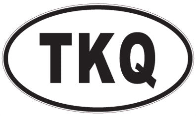 TKQ - 3 Letter Initials Oval Magnet
