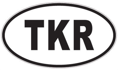 TKR - 3 Letter Initials Oval Sticker