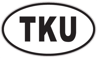 TKU - 3 Letter Initials Oval Magnet