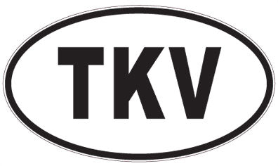 TKV - 3 Letter Initials Oval Magnet