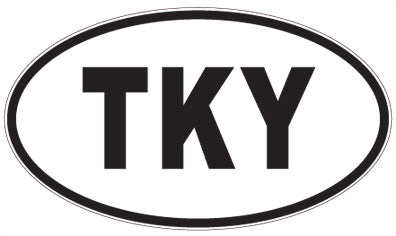 TKY - 3 Letter Initials Oval Magnet