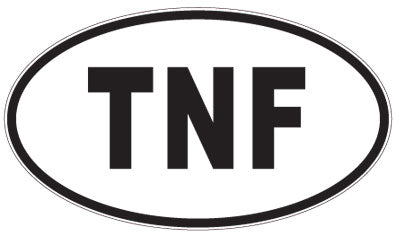 TNF - 3 Letter Initials Oval Magnet