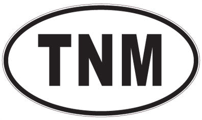 TNM - 3 Letter Initials Oval Magnet