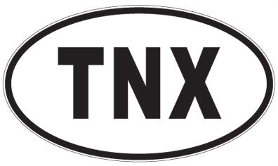 TNX - 3 Letter Initials Oval Magnet