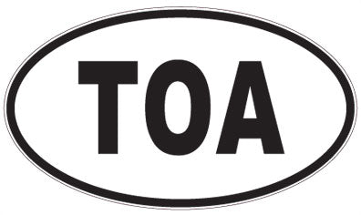 TOA - 3 Letter Initials Oval Magnet