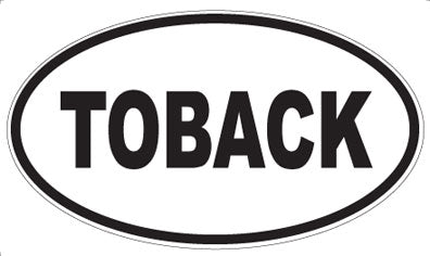 TOBACK - Oval Sticker