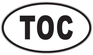 TOC - 3 Letter Initials Oval Magnet