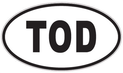 TOD - 3 Letter Initials Oval Magnet