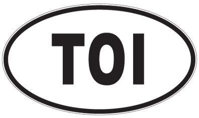 TOI - 3 Letter Initials Oval Sticker