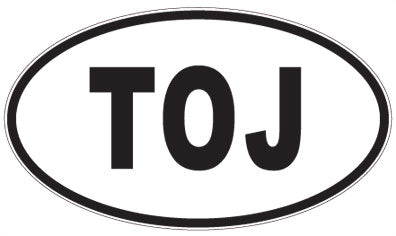 TOJ - 3 Letter Initials Oval Magnet