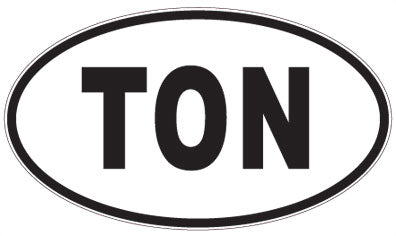 TON - 3 Letter Initials Oval Magnet