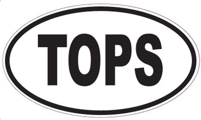 TOPS - Oval Sticker