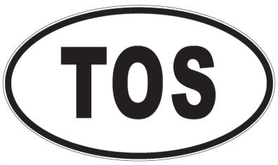 TOS - 3 Letter Initials Oval Magnet