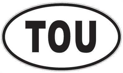 TOU - 3 Letter Initials Oval Magnet