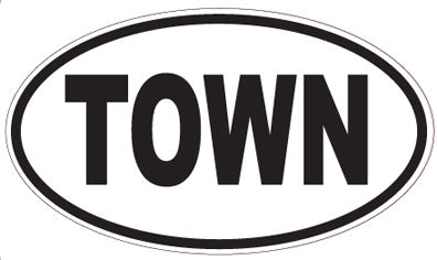 TOWN - Oval Sticker