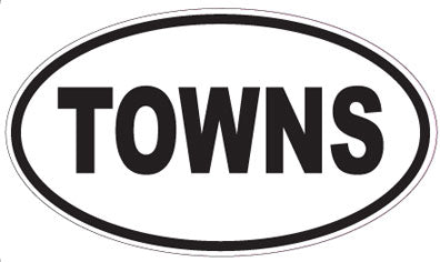 TOWNS - Oval Sticker