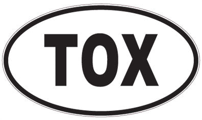 TOX - 3 Letter Initials Oval Magnet