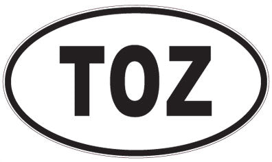 TOZ - 3 Letter Initials Oval Magnet