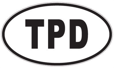 TPD - 3 Letter Initials Oval Sticker