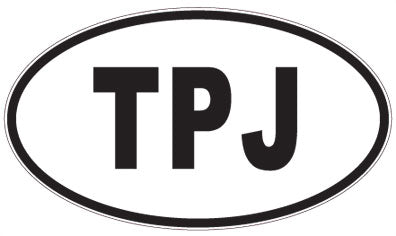 TPJ - 3 Letter Initials Oval Magnet