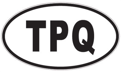 TPQ - 3 Letter Initials Oval Magnet