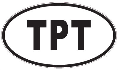 TPT - 3 Letter Initials Oval Magnet