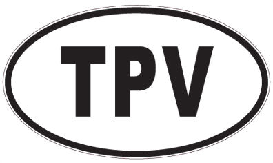 TPV - 3 Letter Initials Oval Magnet