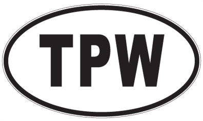 TPW - 3 Letter Initials Oval Magnet