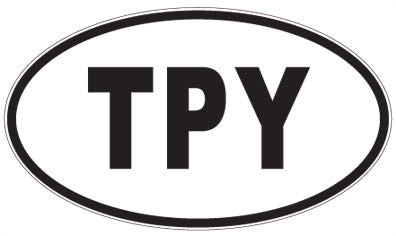 TPY - 3 Letter Initials Oval Magnet