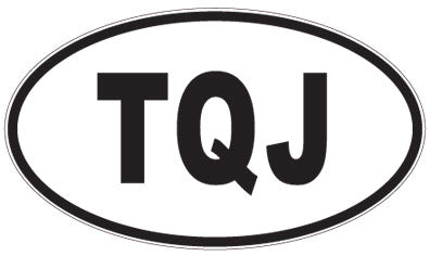 TQJ - 3 Letter Initials Oval Magnet