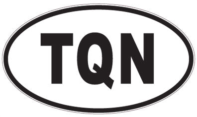 TQN - 3 Letter Initials Oval Magnet