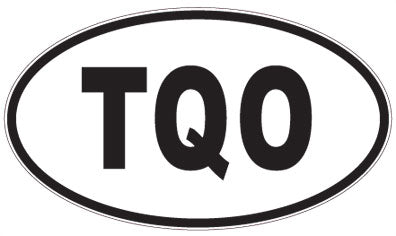 TQO - 3 Letter Initials Oval Magnet