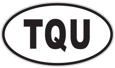 TQU - 3 Letter Initials Oval Magnet