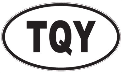 TQY - 3 Letter Initials Oval Magnet