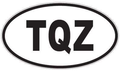 TQZ - 3 Letter Initials Oval Magnet