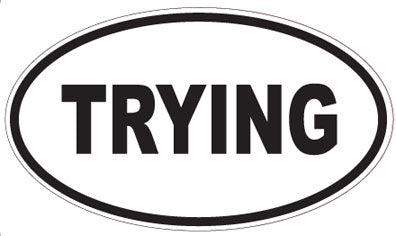 TRYING - Oval Sticker
