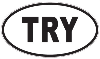TRY - 3 Letter Initials Oval Magnet
